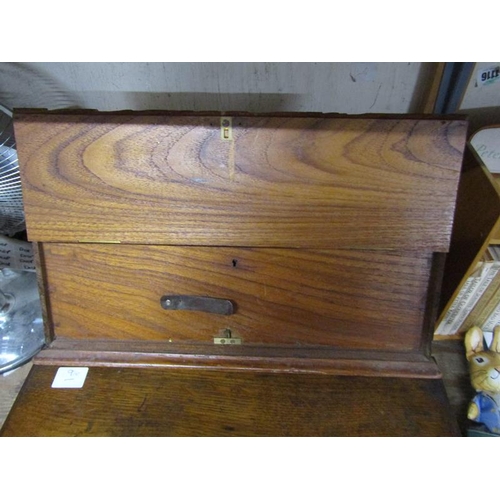 85 - GEORGIAN OAK BOX; ONE OTHER