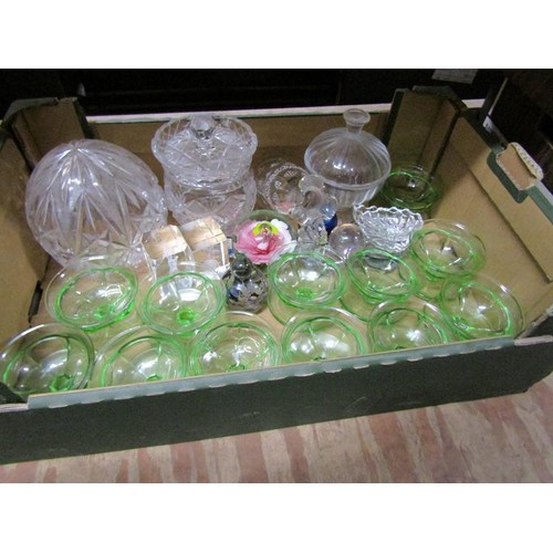 212 - TWO BOXES CRYSTAL GLASSWARE TO INC. SHIPS DECANTERS, LAMP