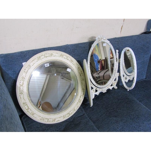 661 - TRIPLE MIRROR AND A CIRCULAR MIRROR