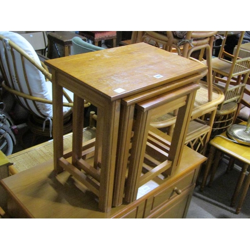 666 - NEST OF THREE TEAK TABLES