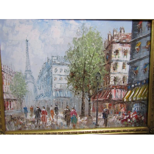 29 - TWO FRAMED OIL ON CANVAS - PARISIAN SCENES