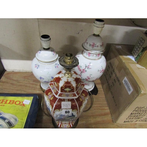 80 - GROUP OF PORCELAIN LAMPS