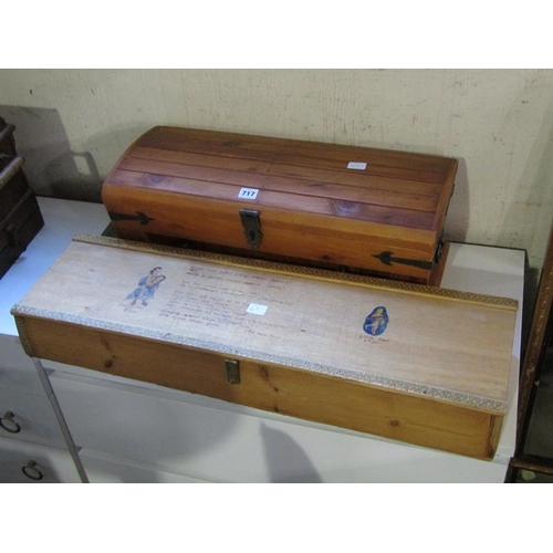 717 - TWO WOODEN BOXES