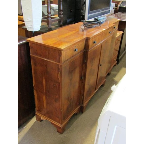 845 - REPRODUCTION YEW WOOD BREAKFRONT CABINET