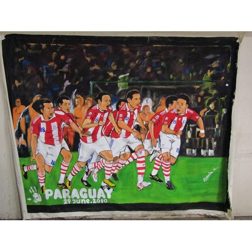 698 - LARGE FOOTBALL PAINTING