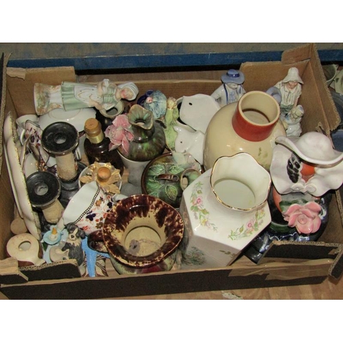 237 - BOX OF TABLEWARES, JUGS ETC.