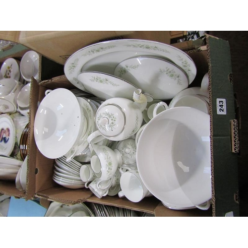 243 - BOX OF TABLEWARES, PLATTERS, PLATES