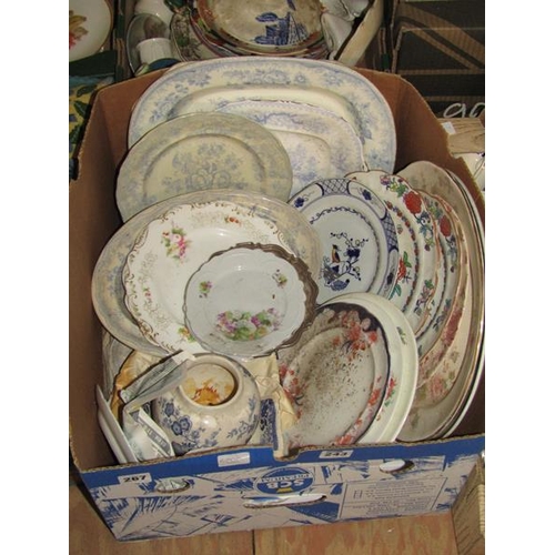 267 - BOX; LIGHTHOUSE LAMP, MIXED CERAMICS, ORIENTAL ETC.