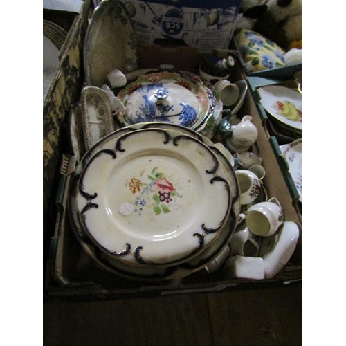 272 - BOX OF MIXED CERAMICS, CRESTED WARE, ETC