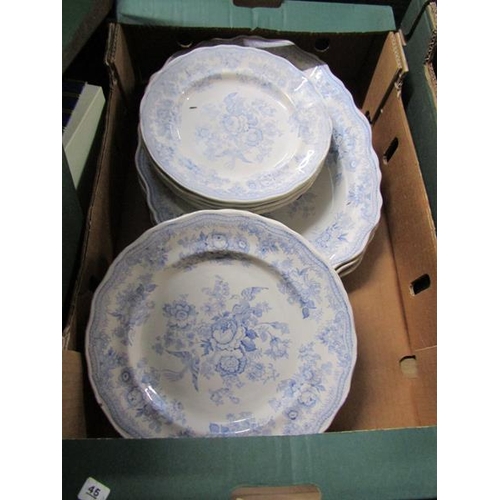 299 - VICTORIAN BLUE AND WHITE PRINTED TABLEWARES