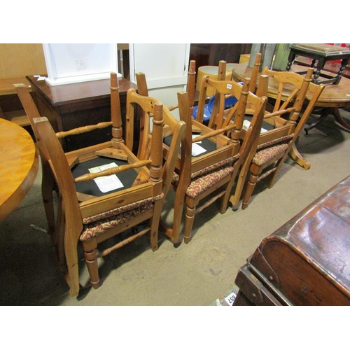 878 - SIX PINE DINING CHAIRS