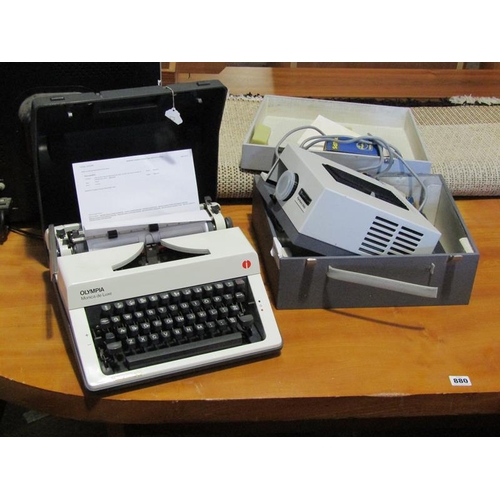 881 - PROJECTOR AND A TYPEWRITER