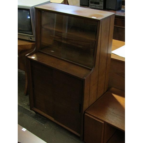 884 - TEAK GLAZED BOOKCASE