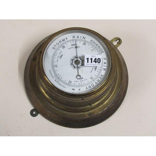 1140 - ANEROID WALL BAROMETER - FRAME 21cms DIA