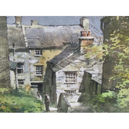 1041 - GEORGE BUSBY - TWO PAINTINGS, COTTAGE SCENE & ROADWAY OUTSIDE COTTAGE, SIGNED WATERCOLOURS, F/G, 17.... 