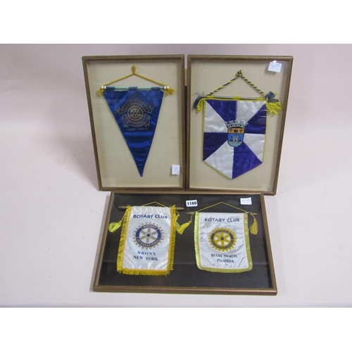 1160 - FRAMED ROTARY CLUB PENANTS TO INC. NEW YORK AND FLORIDA