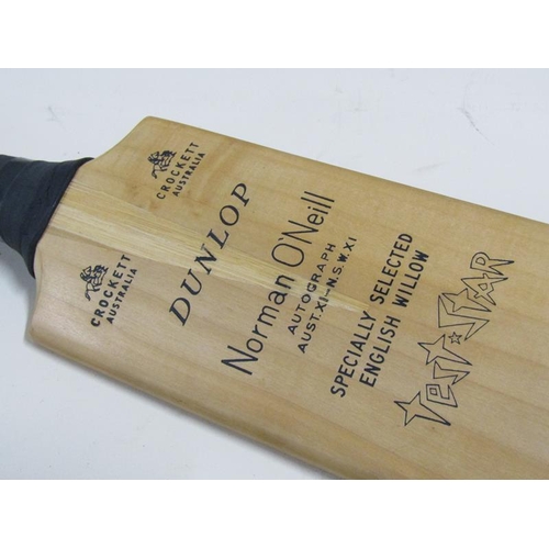 1179 - DUNLOP NORMAN O'NEILL AUTOGRAPHED BAT - 85cms L