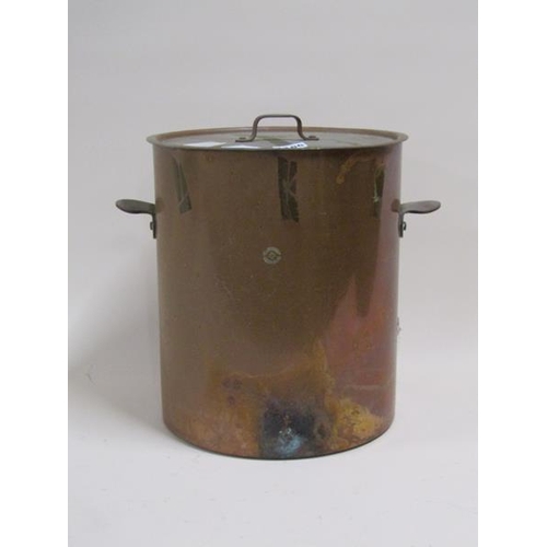 1186 - OLD COPPER BREAD BIN - 32cms H