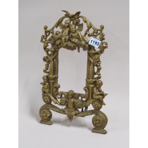 1193 - CAST ORMOLU TYPE CHERUB EASEL FRAME - 37cms H