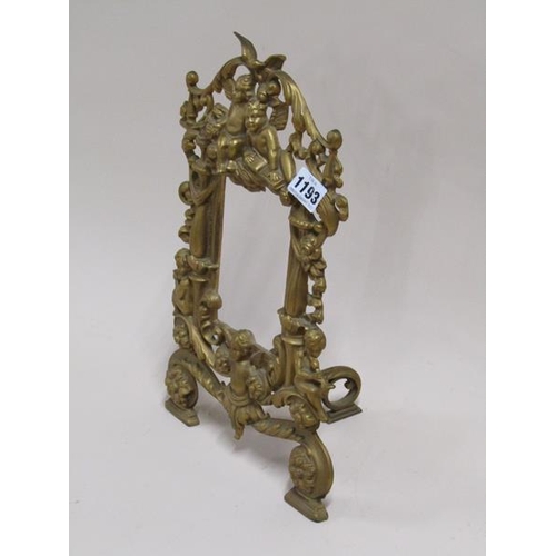 1193 - CAST ORMOLU TYPE CHERUB EASEL FRAME - 37cms H