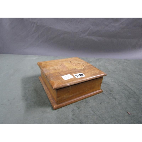 1426 - AUSTRALIAN WOODEN BOX AND COVER TOGETHER WITH VARIOUS BADGES, AIRLINE PASSES, LUGGAGE LABELS ETC