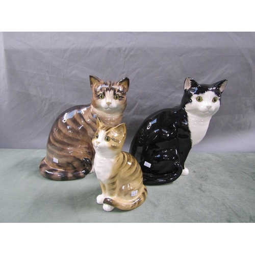 1626 - THREE LARGE CERAMIC CATS, 27CM H