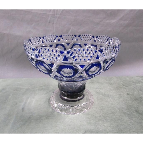 1632 - BOHEMIAN GLASS PEDESTAL BOWL, 18CM H