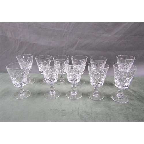 1636 - SET OF ROYAL BRIERLEY CRYSTAL WINE GLASSES, 12.5CM H