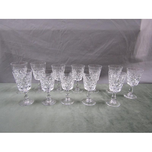 1637 - COLLECTION OF ROYAL BRIERLEY CRYSTAL WINE GLASSES, LARGEST 18CM H