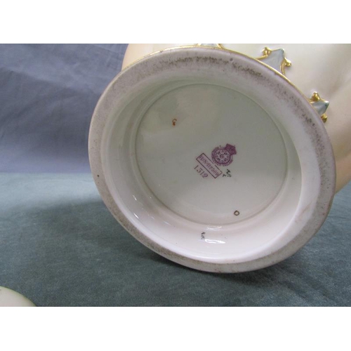 1653 - ROYAL WORCESTER BLUSH IVORY LARGE POT POURRI VASE AND COVER - 35cms H.  (COVER A/F)