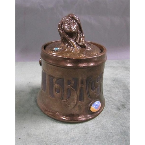 1560 - BRETBY ART NOUVEAU TOBACCO JAR, 15CM H