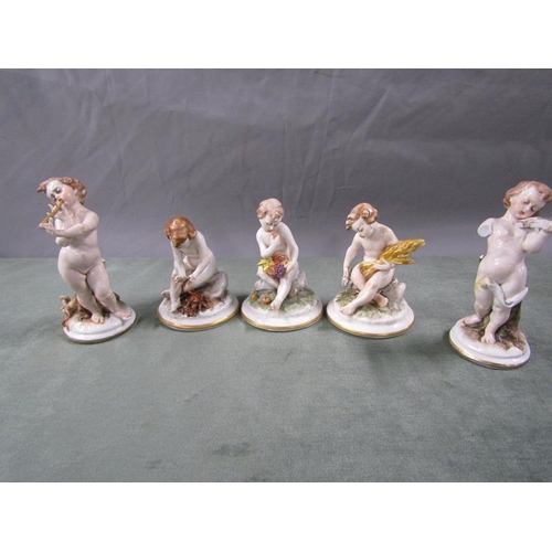 1564 - COLLECTION OF CONTINENTAL CHERUB FIGURES - LARGEST 14CM H - A/F