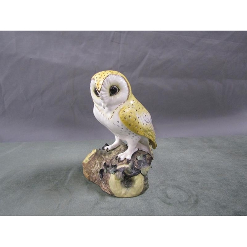 1566 - CROWN DERBY PORCELAIN OWL, 16CM H