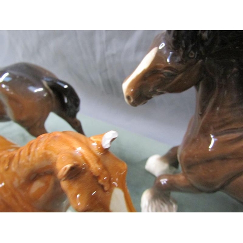 1621 - COLLECTION OF BESWICK HORSES ETC, TWO A/F