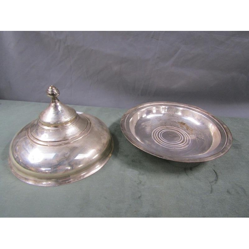 1492 - SILVER PLATED CIRCULAR DISH WITH DOMED COVER