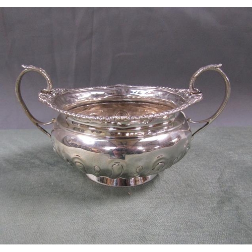 1496 - SILVER TWO HANDLED SUGAR BOWL 6.6oz