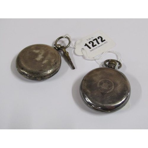 1272 - TWO SILVER CASED POCKET WATCHES