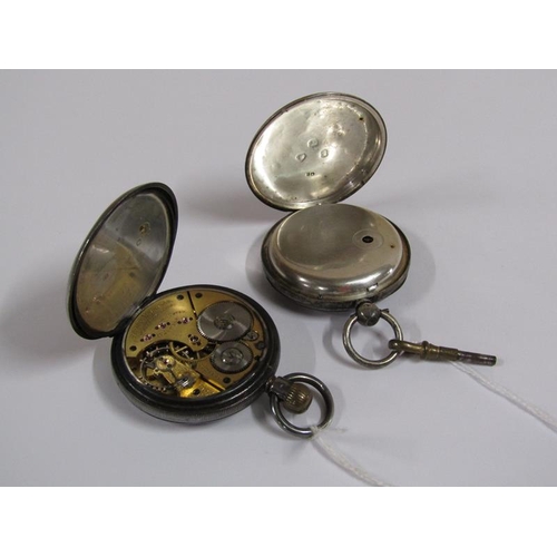 1272 - TWO SILVER CASED POCKET WATCHES