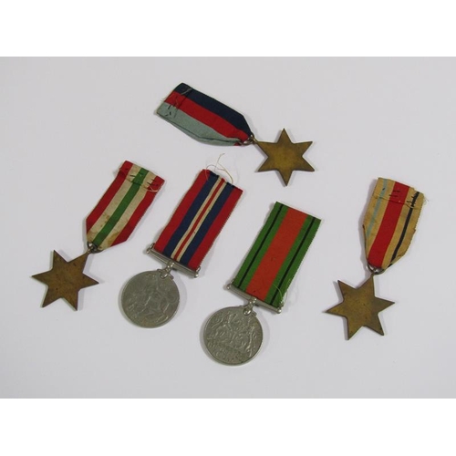 1275 - TWO FIRST WORLD WAR SERVICE MEDALS TOGETHER WITH THREE STARS