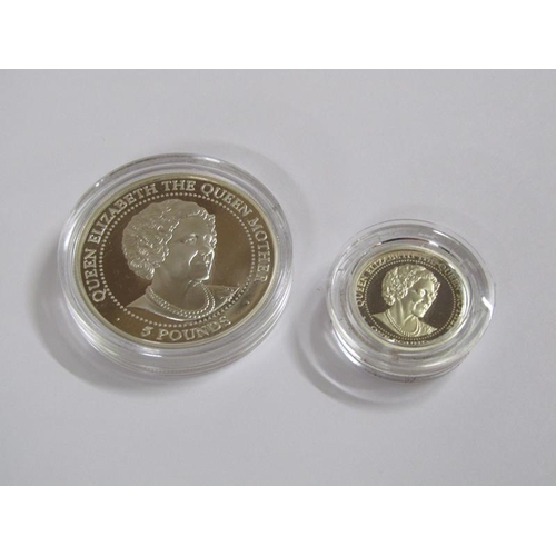 1288 - QUEEN ELIZABETH THE QUEEN MOTHER 1999 GUERNSEY SILVER PROOF £5 COIN; QUEEN ELIZABETH GUERNSEY COIN