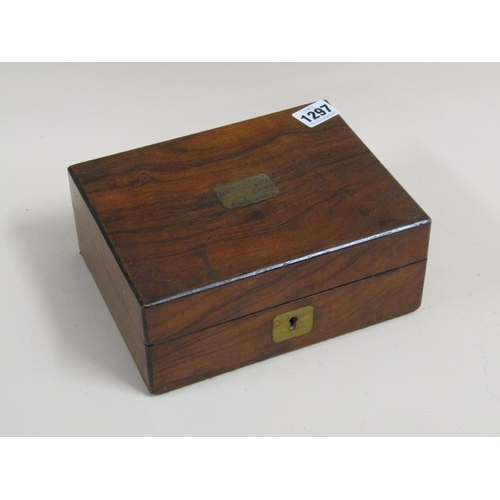 1297 - WALNUT JEWEL BOX AND CONTENTS