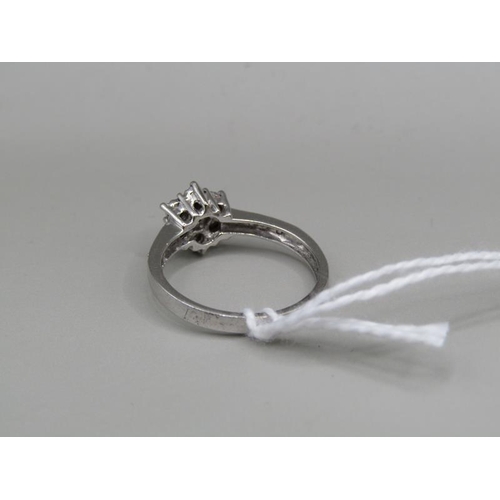 1313 - 9ct WHITE GOLD DIAMOND SET RING