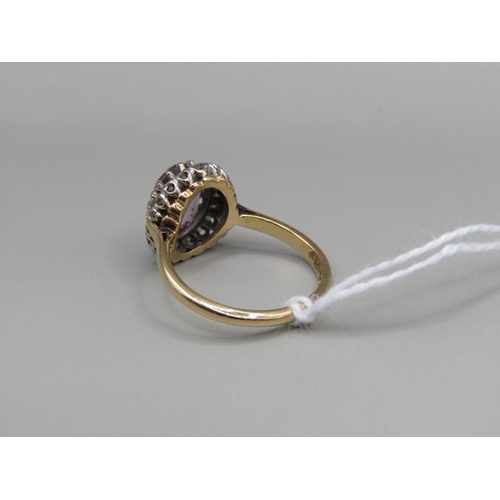 1328 - GOLD AMETHYST SET RING SIZE L 1/2