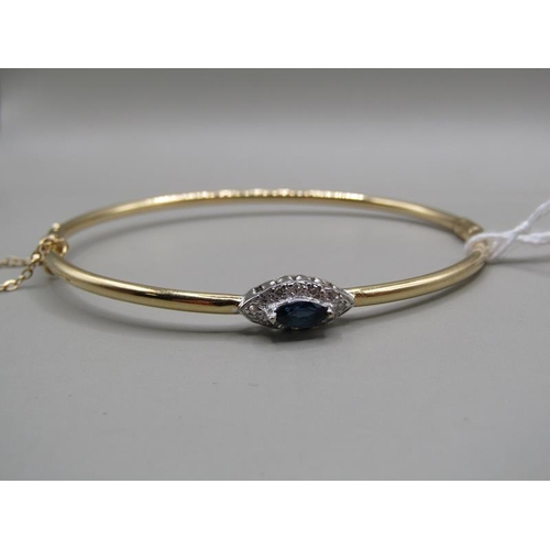 1332 - 14CT GOLD SAPPHIRE AND DIAMOND SET BRACELET