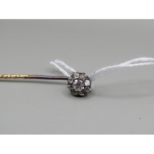 1340 - GOLD DIAMOND SET STICK PIN