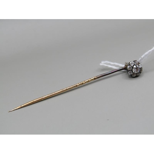 1340 - GOLD DIAMOND SET STICK PIN