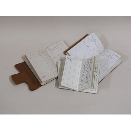 1522 - TWO SMALL LEATHER NOTELET FOLDERS AND A SILVER BOOK