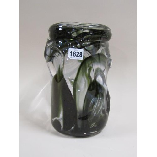 1628 - WHITEFRIARS STREAKING KNOBBLY VASE, 26CM H