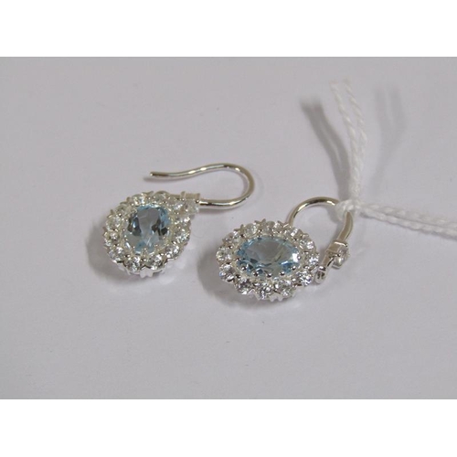 1388 - SILVER BLUE AND WHITE TOPAZ EARRINGS