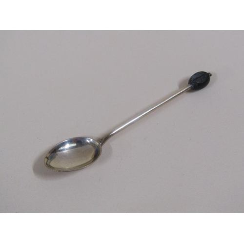 1408 - BOX OF SIX SILVER BEAN SPOONS